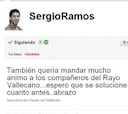 La plantilla del Rayo recibe apoyo del fútbol vía Twitter