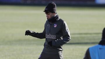 João Félix, en el entrenamiento del Atlético.