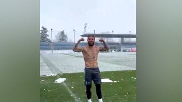 Ramos desafia la nevada en Madrid y Soria le responde