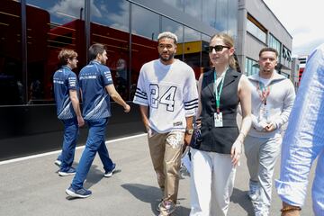 Reece James a su llegada al Circuito de Montmeló.