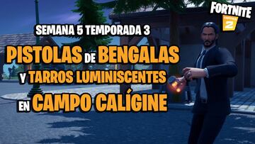 Desafío de Fortnite: ¿dónde encontrar un tarro luminiscente o pistola de bengalas en Campo Calígine?