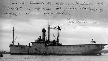Juan de la Cierva dedica al Dédalo I su primer aterrizaje en un barco anclado.