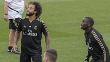 Ferland Mendy y Marcelo en un entrenamiento.