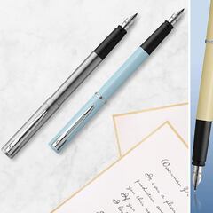 Escribe a mano con esta pluma estilográfica de acero inoxidable, ligera y de trazo fino