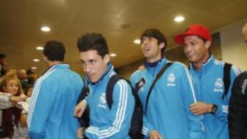 El Real Madrid a su llegada a tierras coruñesas.