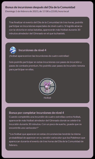 Día de la Comunidad de Noibat en Pokémon GO: fecha, horarios, y cómo participar