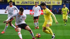 Carlos Soler y Pato durante el partido entre el Villarreal y el Valencia.