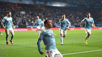 VIGO, SPAIN - JANUARY 29: Iago Aspas of RC Celta celebrates after scoring the team's first goal during the LaLiga Santander match between RC Celta and Athletic Club at Estadio Balaidos on January 29, 2023 in Vigo, Spain. (Photo by Octavio Passos/Getty Images)