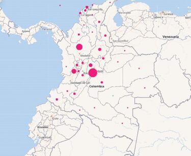 Mapa de casos y muertes por coronavirus por departamentos en Colombia: hoy, 6 de marzo