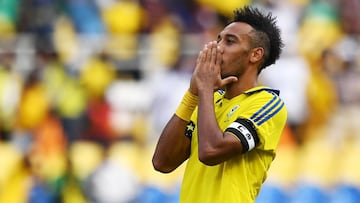 Aubameyang, en un partido con Gab&oacute;n.