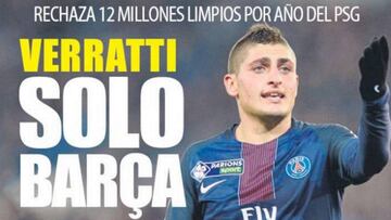 Verratti y Leo Messi mandan en la prensa de Barcelona