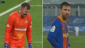 Un portero sufre en sus carnes lo mismo que Messi en Valdebebas hace un año: la escena impacta