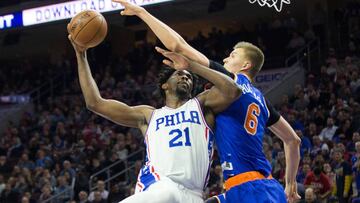 Joel Embiid, ante Kristaps Porzingis.