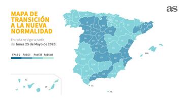 Madrid y Barcelona pasan a la fase 1; y a la fase 2 Galicia, Aragón, Extremadura, País Vasco...