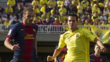 David Lomb&aacute;n, durante un partido con el Barcelona B la pasada temporada.