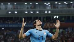 Soccer Football - World Cup - Round of 16 - Uruguay vs Portugal - Fisht Stadium, Sochi, Russia - June 30, 2018   Uruguay&#039;s Edinson Cavani celebrates scoring their second goal                REUTERS/Murad Sezer