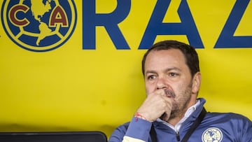 Santiago Banos of America during the 2st round match between America and Queretaro as part of the Liga BBVA MX, Torneo Apertura 2024, at Ciudad de los Deportes Stadium on July 12, 2024 in Mexico City, Mexico.