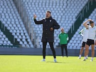 Ania, durante una sesión de entrenamiento