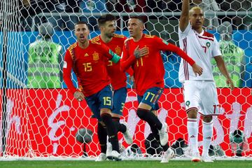 2-2. El VAR concedi¨® el segundo gol a Iago Aspas. El gallego celebr¨® el tanto de la igualada.