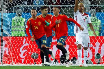 2-2. El VAR concedió el segundo gol a Iago Aspas. El gallego celebró el tanto de la igualada.