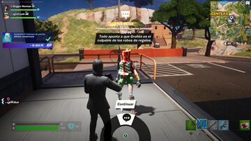 fortnite festival invierno 2023 evento navidad misiones habla con cajina festiva sobre las cajas robadas