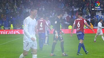 Cristiano acabó el partido entre suspiros y medio cojo