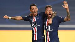 Di Mar&iacute;a y Neymar celebran el gol del PSG.