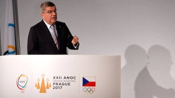 Thomas Bach interviene durante la primera jornada de la XXII Asamblea General de la Asociaci&oacute;n de Comit&eacute;s Ol&iacute;mpicos Nacionales.