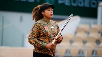 Naomi Osaka, durante una sesi&oacute;n de entrenamiento en Roland Garros.