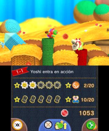 Captura de pantalla - Poochy &amp; Yoshi&#039;s Woolly World (3DS)