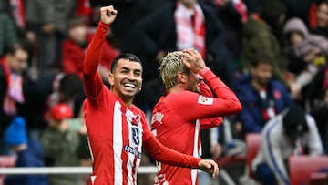 Correa celebra su gol al Almer¨ªa.