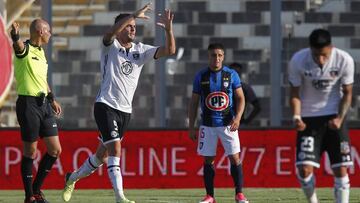 Futbol, Colo Colo vs Huachipato
Quinta fecha, campeonato Nacional 2018
El jugador de Colo Colo Octavio Rivero, centro, celebra su gol contra Huachipato durante el partido de primera division disputado en el estadio Monumental de Santiago, Chile.
03/03/