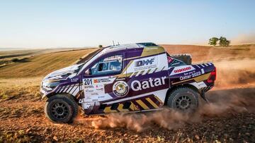 Al Attiyah en la Baja Arag&oacute;n con el Toyota.