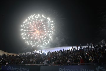   Pyrotechnics during the game Mazatlan FC vs Toluca, corresponding to Round 17 of the Torneo Apertura 2023 of the Liga BBVA MX, at El Encanto Stadium, on November 10, 2023. 

<br><br>

Pirotecnia durante el partido Mazatlan FC vs Toluca, correspondiente a la Jornada 17 del Torneo Apertura 2023 de la Liga BBVA MX, en el Estadio El Encanto, el 10 de Noviembre de 2023