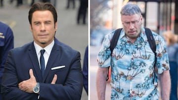 John Travolta en un evento y durante el rodaje de la pel&iacute;cula &quot;Moose&quot;, en la que luce irreconocible