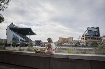 Aspecto de la demolición del Estadio Vicente Calderón a 6 de agosto de 2019.
