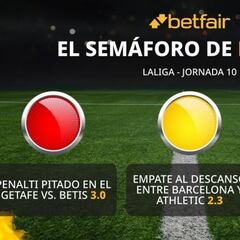 El semáforo de Betfair para la jornada 10 de LaLiga