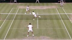El punto final de la final de dobles en Wimbledon. Robert Farah y Sebasti&aacute;n Cabal Campeones 