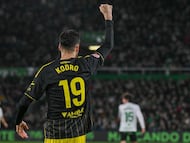 Kenan Kodro, del Zaragoza, contra el Racing.