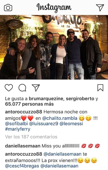 La cita de parejas casi perfecta de Messi y Suárez