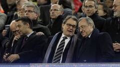 Artur Mas, con Florentino P&eacute;rez y Josep Mar&iacute;a Bartomeu.