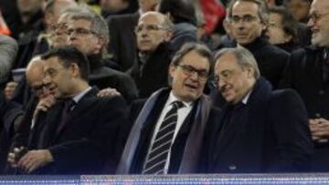 Artur Mas, con Florentino P&eacute;rez y Josep Mar&iacute;a Bartomeu.
