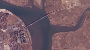 A satellite image shows the New Yalu River Bridge between China and North Korea border, March 10, 2026. 2026 PLANET LABS PBC/Handout via REUTERS THIS IMAGE HAS BEEN SUPPLIED BY A THIRD PARTY. MANDATORY CREDIT.