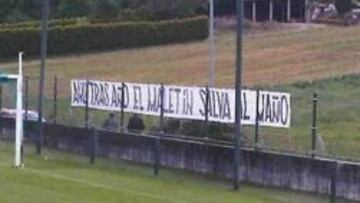 Imagen del mensaje que colocaron aficionados al Depor.