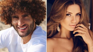 Im&aacute;genes del futbolista belga Marouane Fellaini y de la modelo y presentadora rusa Victoria Bonya.