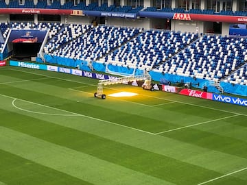 Así está el césped de Kaliningrado a 24 horas del partido de España