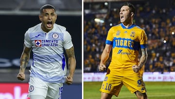 Yoshimar Yotún y André-Pierre Gignac festejan goles con su equipo