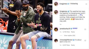 LeBron James avisa: "El hombre del tiempo dice que viene tormenta"