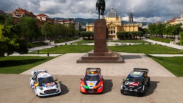 Coches del WRC durante el Rally de Croacia.