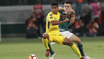 Wilmar Barrios durante un partido con Boca Juniors ante Palmeiras por la fase de grupos de Copa Libertadores